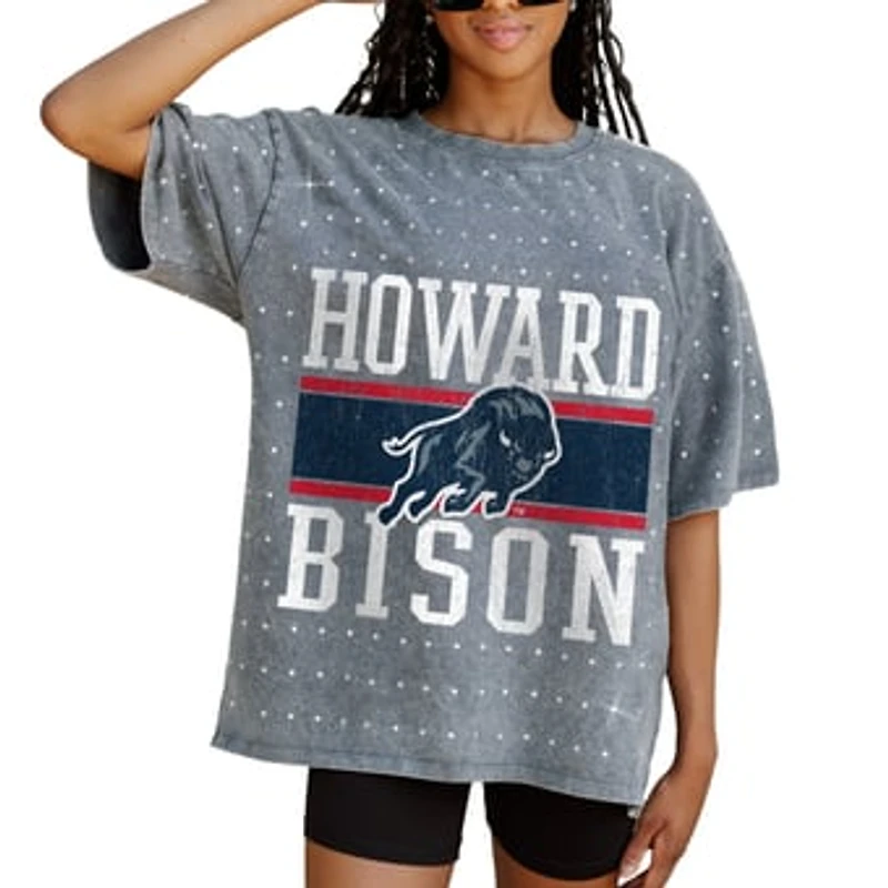 Women's Gameday Couture Gray Howard Bison On the Ball Oversized T-Shirt