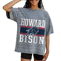 Women's Gameday Couture Gray Howard Bison On the Ball Oversized T-Shirt