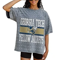 Women's Gameday Couture Gray Georgia Tech Yellow Jackets On the Ball Oversized T-Shirt