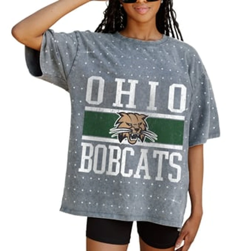 Women's Gameday Couture Gray Ohio Bobcats On the Ball Oversized T-Shirt