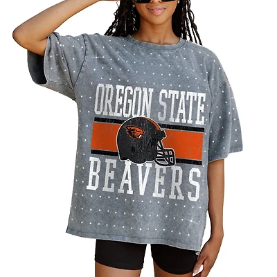 Women's Gameday Couture Gray Oregon State Beavers On the Ball Oversized T-Shirt