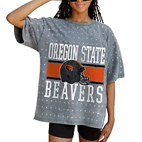 Women's Gameday Couture Gray Oregon State Beavers On the Ball Oversized T-Shirt