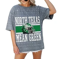 Women's Gameday Couture Gray North Texas Mean Green On the Ball Oversized T-Shirt