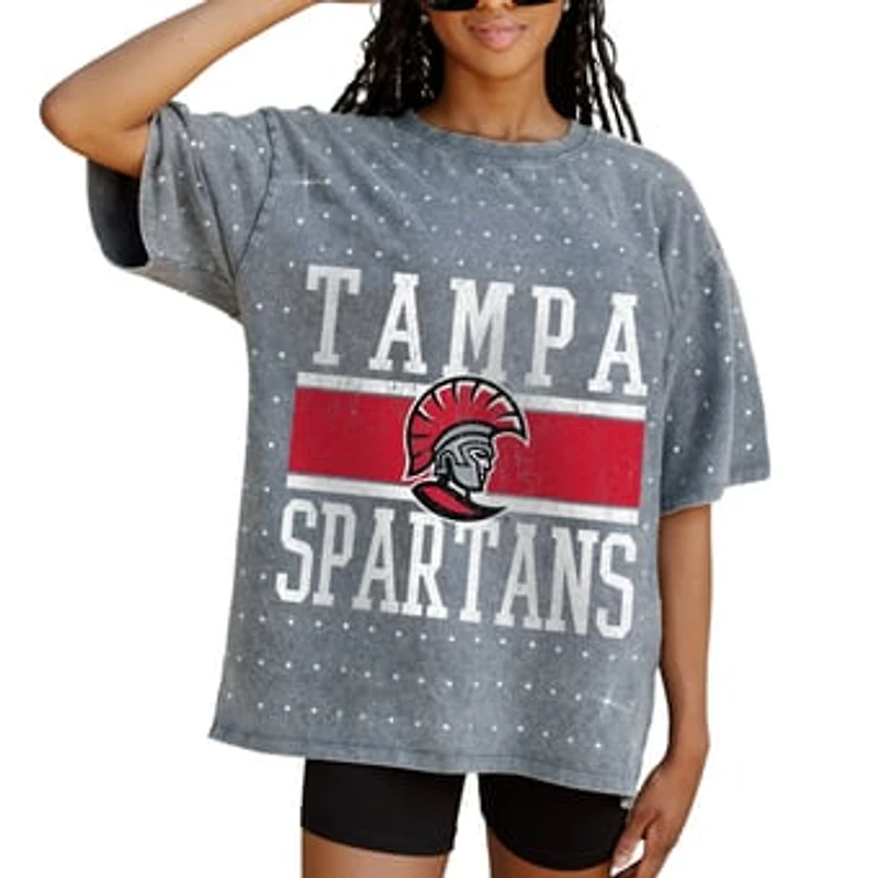 Women's Gameday Couture Gray Tampa Spartans On the Ball Oversized T-Shirt