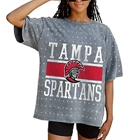 Women's Gameday Couture Gray Tampa Spartans On the Ball Oversized T-Shirt