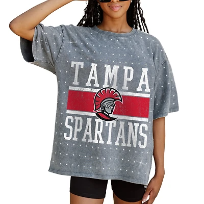 Women's Gameday Couture Gray Tampa Spartans On the Ball Oversized T-Shirt