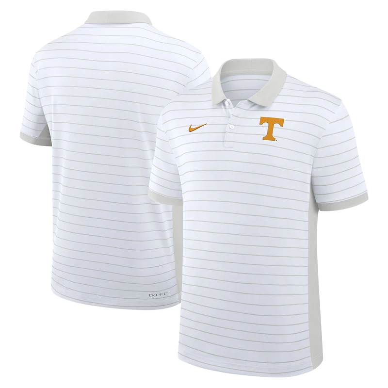 Men's Nike White Tennessee Volunteers 2025 Early Season Coaches Sideline Victory Stripe Dri-FIT Polo