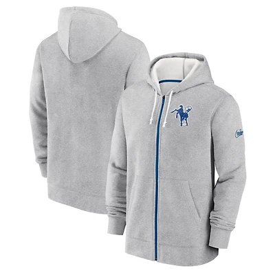Men's Nike Gray Indianapolis Colts Historic Lifestyle Full-Zip Hoodie