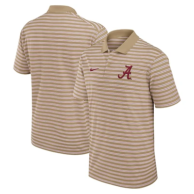 Men's Nike Tan Alabama Crimson Tide Athletic Prep Striped Dri-FIT Polo