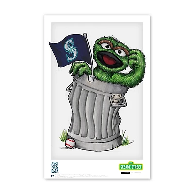 Oscar the Grouch Seattle Mariners 11" x 17" Sesame Street Poster Print