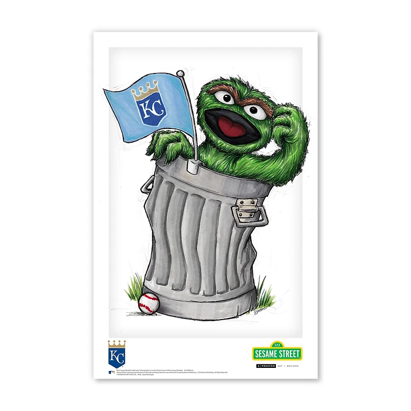 Oscar the Grouch Kansas City Royals 11" x 17" Sesame Street Poster Print