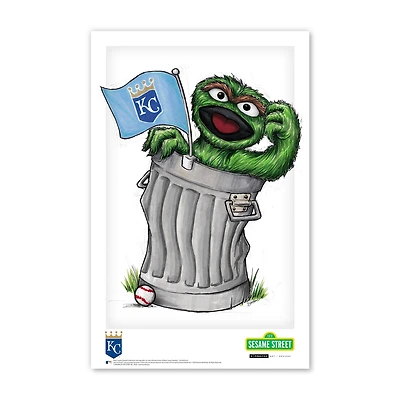 Oscar the Grouch Kansas City Royals 11" x 17" Sesame Street Poster Print
