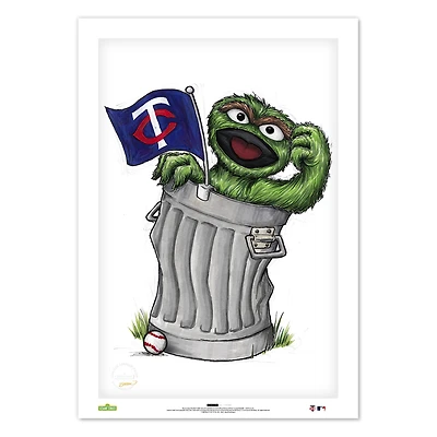 Oscar the Grouch Minnesota Twins 14" x 20" Sesame Street Limited Edition Fine Art Print