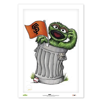 Oscar the Grouch San Francisco Giants 14" x 20" Sesame Street Limited Edition Fine Art Print