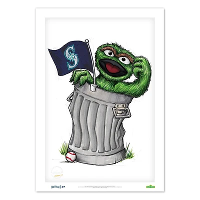 Oscar the Grouch Seattle Mariners 24" x 36" Sesame Street Limited Edition Fine Art Print