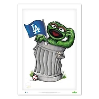 Oscar the Grouch Los Angeles Dodgers 24" x 36" Sesame Street Limited Edition Fine Art Print