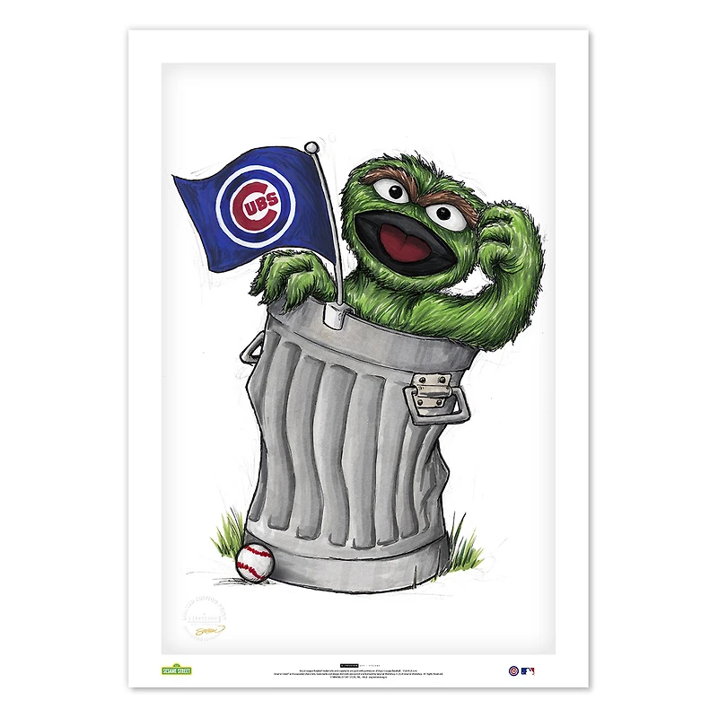 Oscar the Grouch Chicago Cubs 24" x 36" Sesame Street Limited Edition Fine Art Print
