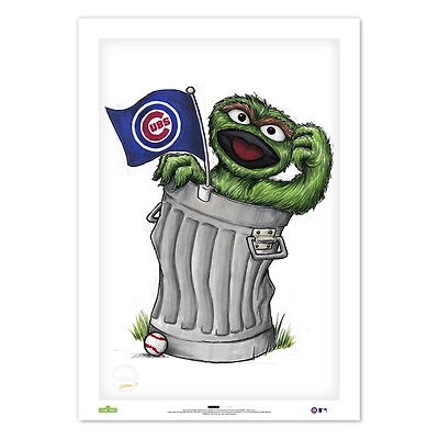 Oscar the Grouch Chicago Cubs 24" x 36" Sesame Street Limited Edition Fine Art Print