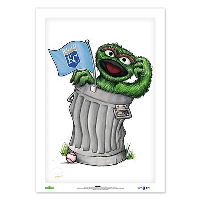 Oscar the Grouch Kansas City Royals 24" x 36" Sesame Street Limited Edition Fine Art Print