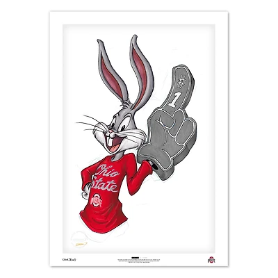 Bugs Bunny Ohio State Buckeyes 14" x 20" Looney Tunes Limited Edition Fine Art Print