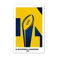 Michigan Wolverines College Football Playoff 2024 Champions 11" x 17" Minimalist Poster Print