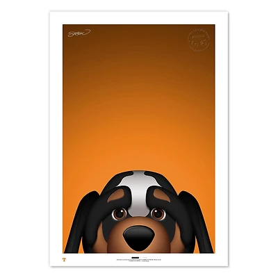 Smokey Tennessee Volunteers 14'' x 20'' Mascot Art Poster