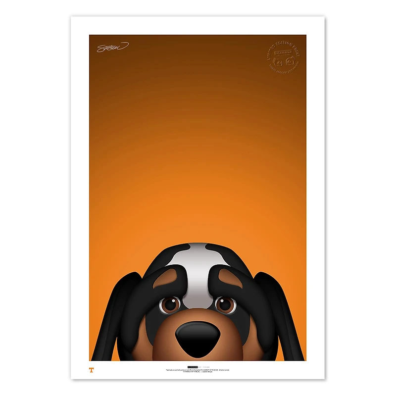Smokey Tennessee Volunteers 24" x 36" Mascot Limited Edition Fine Art Print
