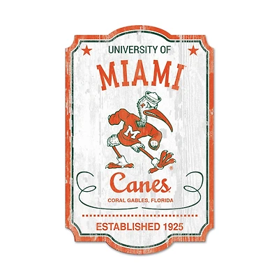 WinCraft Miami Hurricanes 11'' x 17'' Wood Sign