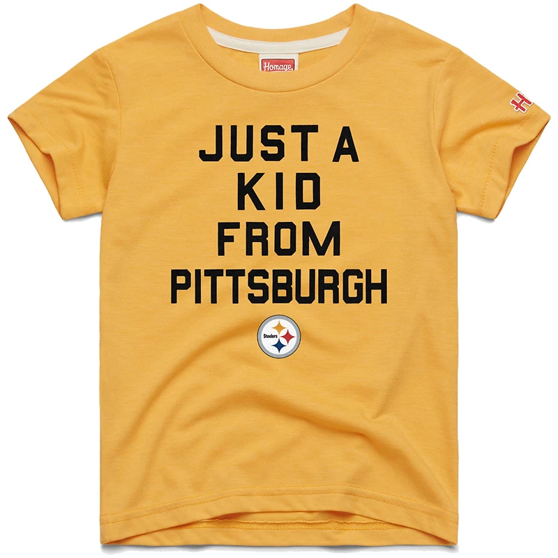 Youth Homage Gold Pittsburgh Steelers Just a Kid Tri-Blend T-Shirt