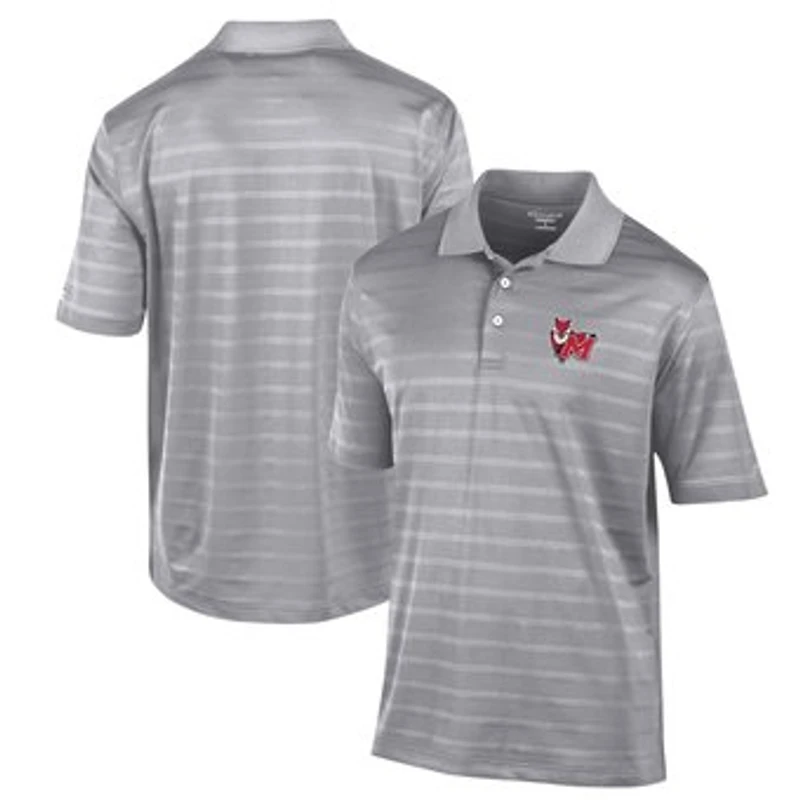 Men's Champion Gray Marist Red Foxes Textured Solid Polo