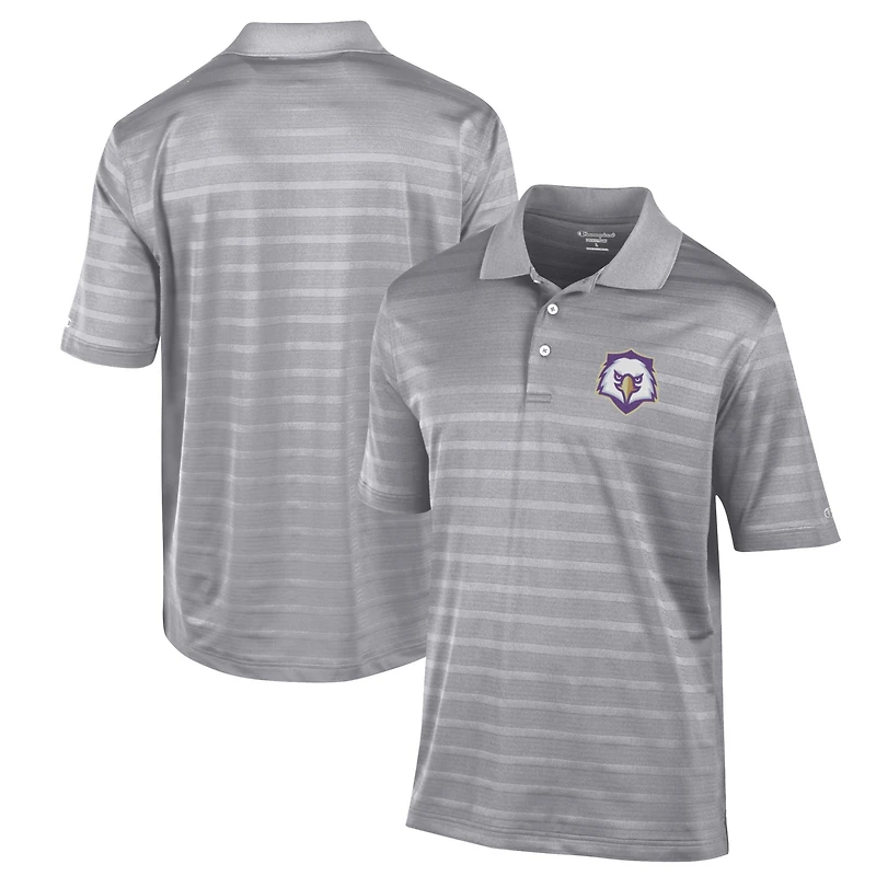 Men's Champion Gray Nazareth University Golden Flyers Textured Solid Polo