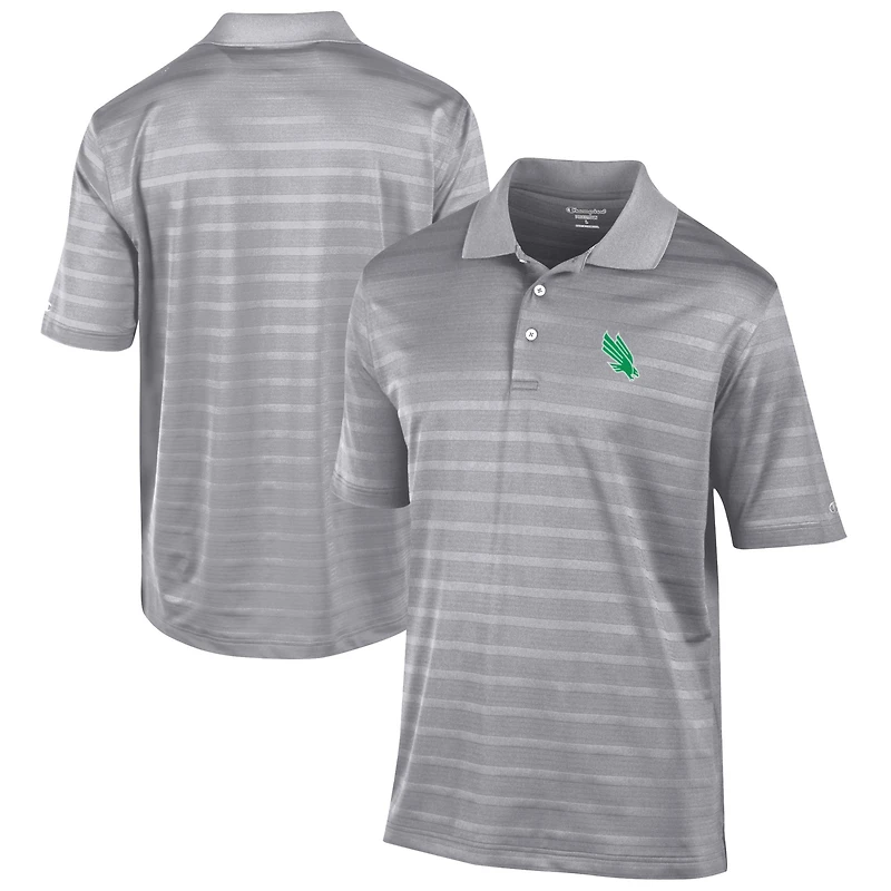 Men's Champion Gray North Texas Mean Green Textured Solid Polo