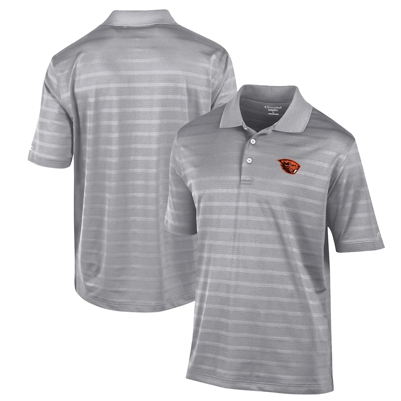 Men's Champion Gray Oregon State Beavers Textured Solid Polo