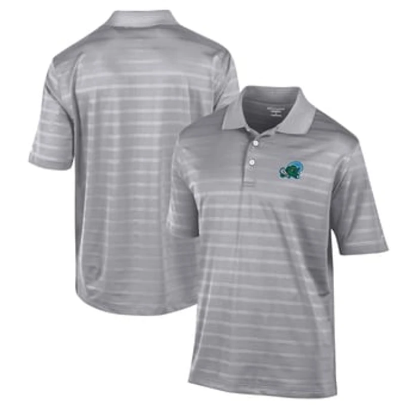 Men's Champion Gray Tulane Green Wave Textured Solid Polo