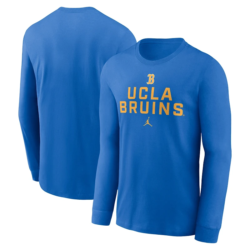 Men's Jordan Brand Blue UCLA Bruins 2025 Sideline Dri-FIT Long Sleeve T-Shirt