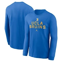 Men's Jordan Brand Blue UCLA Bruins 2025 Sideline Dri-FIT Long Sleeve T-Shirt