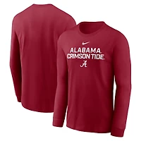 Men's Nike Crimson Alabama Crimson Tide 2025 Sideline Dri-FIT Long Sleeve T-Shirt