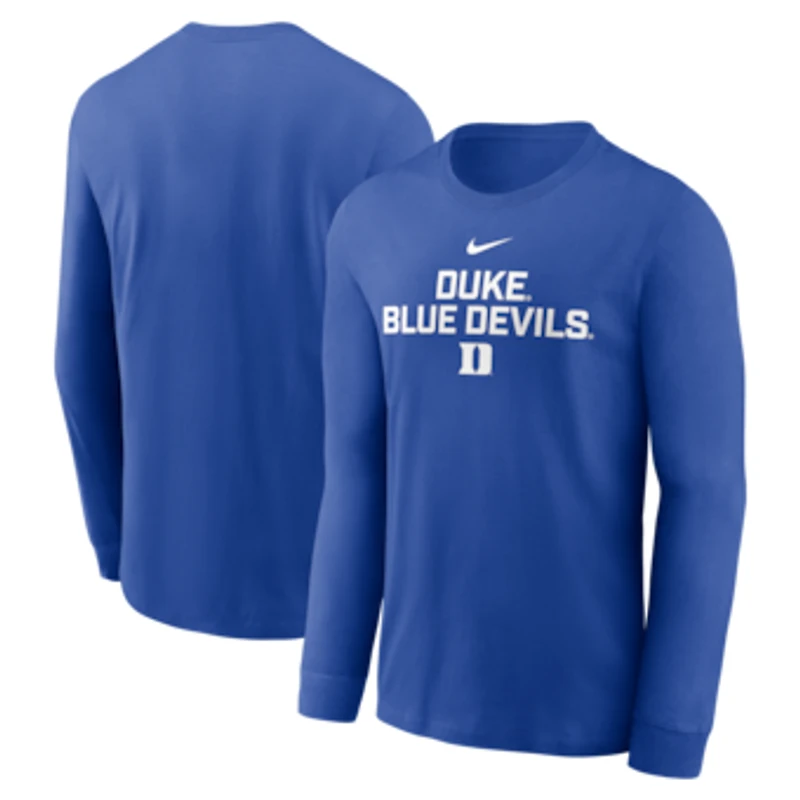 Men's Nike Royal Duke Blue Devils 2025 Sideline Dri-FIT Long Sleeve T-Shirt