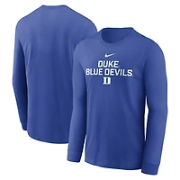 Men's Nike Royal Duke Blue Devils 2025 Sideline Dri-FIT Long Sleeve T-Shirt