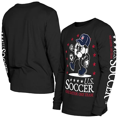 Men's New Era Black USMNT Old School Sport Long Sleeve T-Shirt