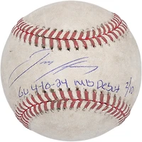 Jackson Holliday Baltimore Orioles Autographed Game-Used Baseball vs. Boston Red Sox on April 10, 2024 with "GU 4-10-24 MLB Debut" Inscription - Limited Edition of 10