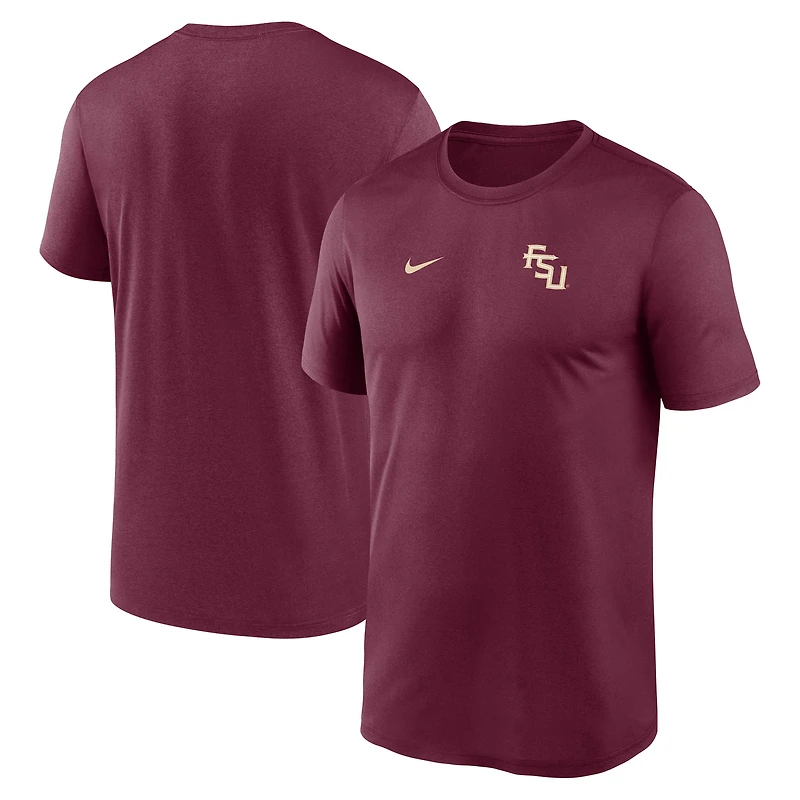 Men's Nike Garnet Florida State Seminoles 2025 Sideline Small Logo Legend Dri-FIT T-Shirt