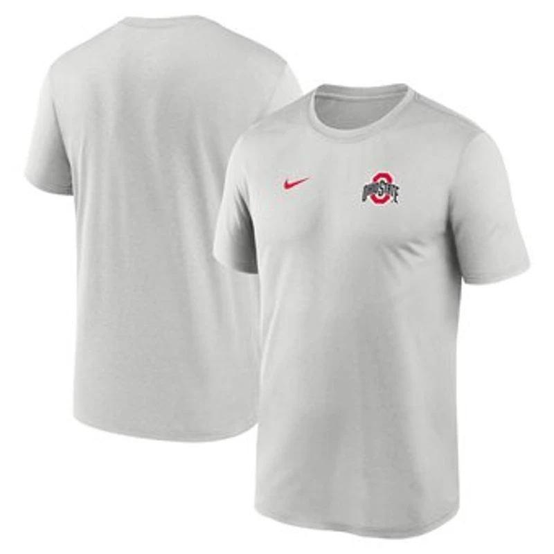 Men's Nike Gray Ohio State Buckeyes 2025 Sideline Small Logo Legend Dri-FIT T-Shirt