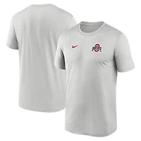Men's Nike Gray Ohio State Buckeyes 2025 Sideline Small Logo Legend Dri-FIT T-Shirt