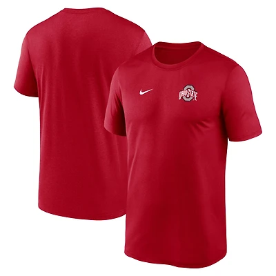 Men's Nike Scarlet Ohio State Buckeyes 2025 Sideline Small Logo Legend Dri-FIT T-Shirt