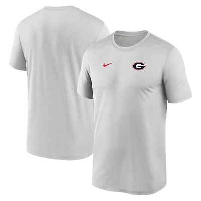 Men's Nike Gray Georgia Bulldogs 2025 Sideline Small Logo Legend Dri-FIT T-Shirt