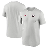 Men's Nike Gray Georgia Bulldogs 2025 Sideline Small Logo Legend Dri-FIT T-Shirt