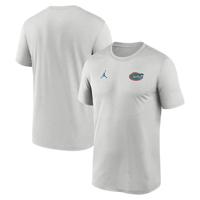 Men's Jordan Brand Gray Florida Gators 2025 Sideline Small Logo Legend Dri-FIT T-Shirt