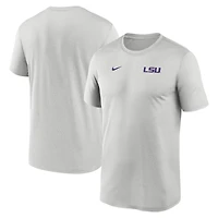 Men's Nike Gray LSU Tigers 2025 Sideline Small Logo Legend Dri-FIT T-Shirt