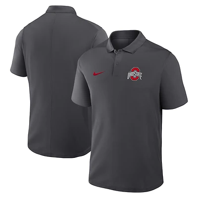 Men's Nike Anthracite Ohio State Buckeyes Primetime Victory Primary Logo Performance Polo